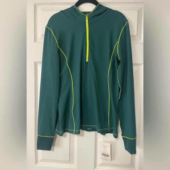 Fabletics Women's Nara Half Zip Hoodie Rainforest/Citron Color Size L NWT - Picture 5 of 16